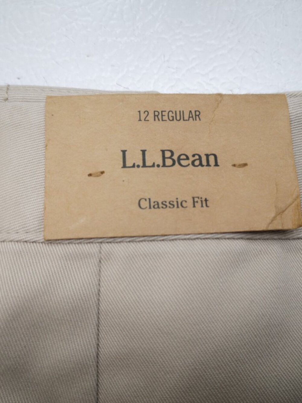 NWT L.L. Bean Classic Fit Ladies Size 12 Regular Light Tan Zipper & Button Pant - Picture 7 of 15